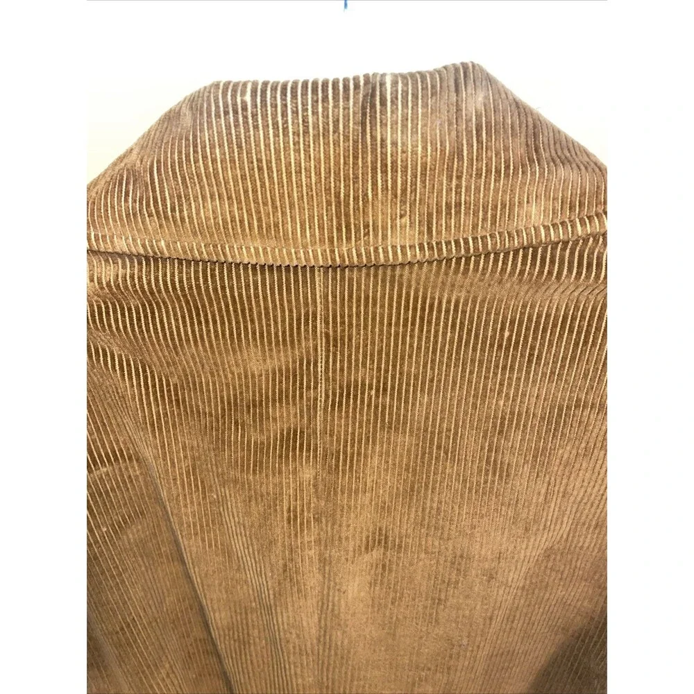 Weathercaster Men’s Corduroy Coat Size Medium Brown Fleece Lined Belted Outdoors - Picture 9 of 12
